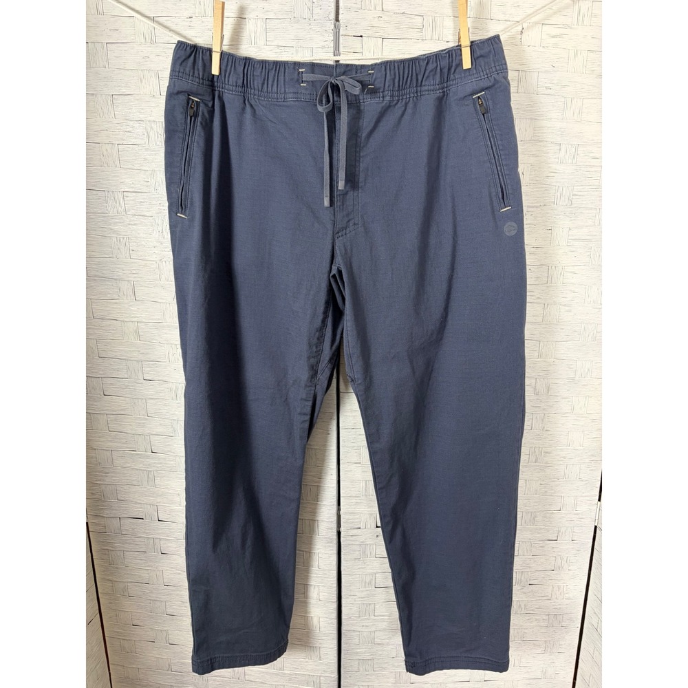 LL Bean women'sVista Camp Pants Navy Blue Elastic Waist Stretch pockets Trousers